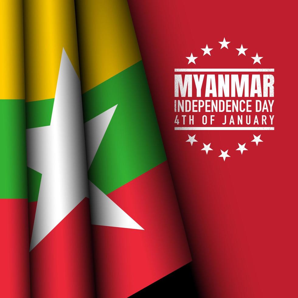 Myanmar Independence Day Background. Vector Illustration.