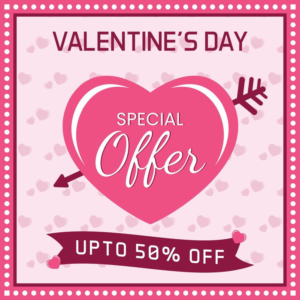 Valentine' s Day Special Offer Social Media Post vector