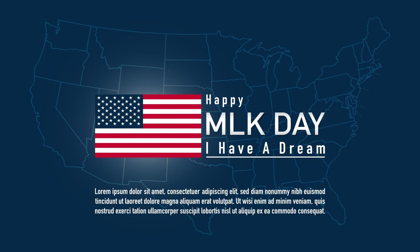 MLK Day Background. Banner, Poster, Greeting Card. vector