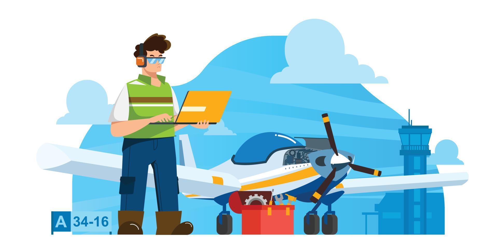 Character Aircraft Engineer vector