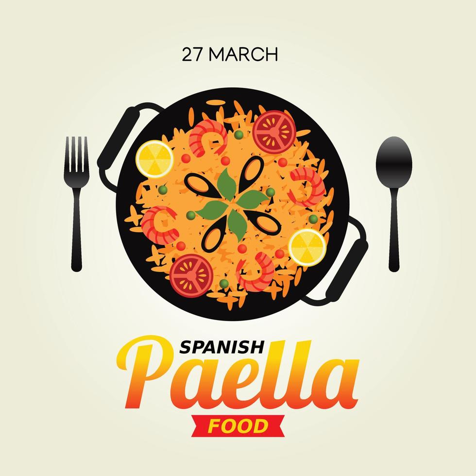 Spanish Paella Food Day Vector Design Illustration.