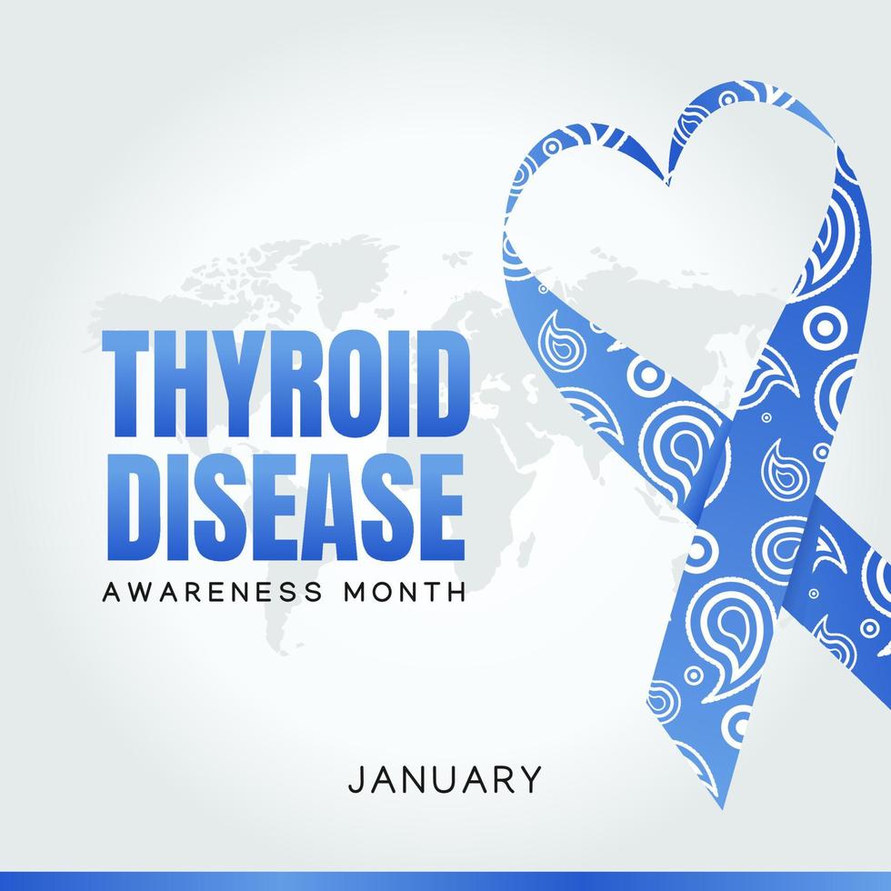 Thyroid Disease Awareness Month Vector Illustration.