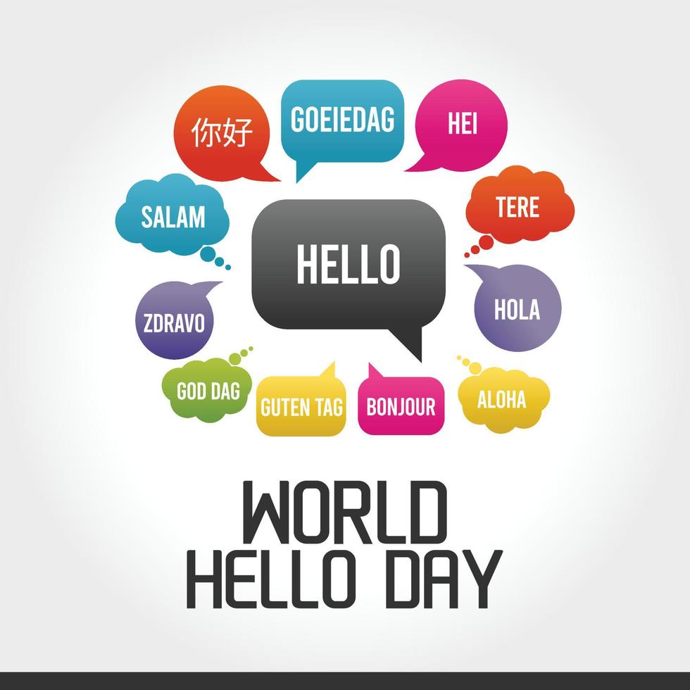 World Hello Day Vector Design Illustration.