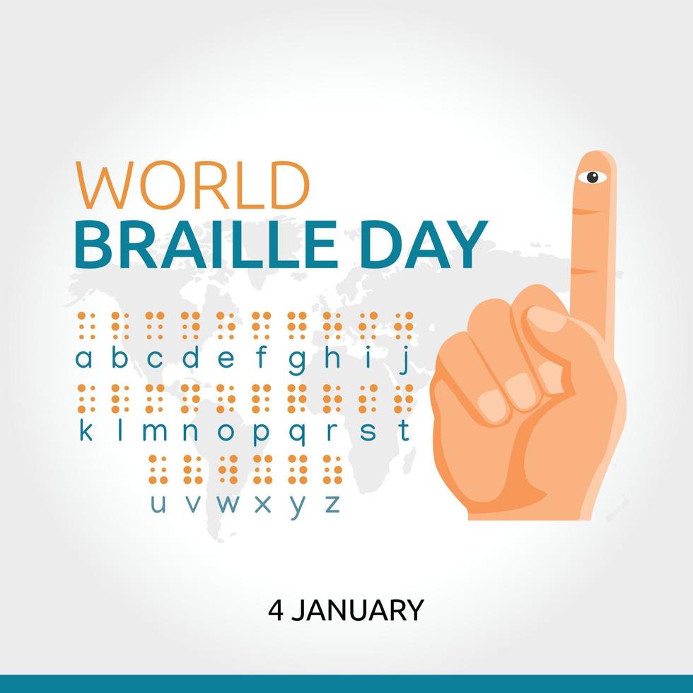 ilustración vectorial del día mundial del braille. adecuado para carteles y pancartas de tarjetas de felicitación vector