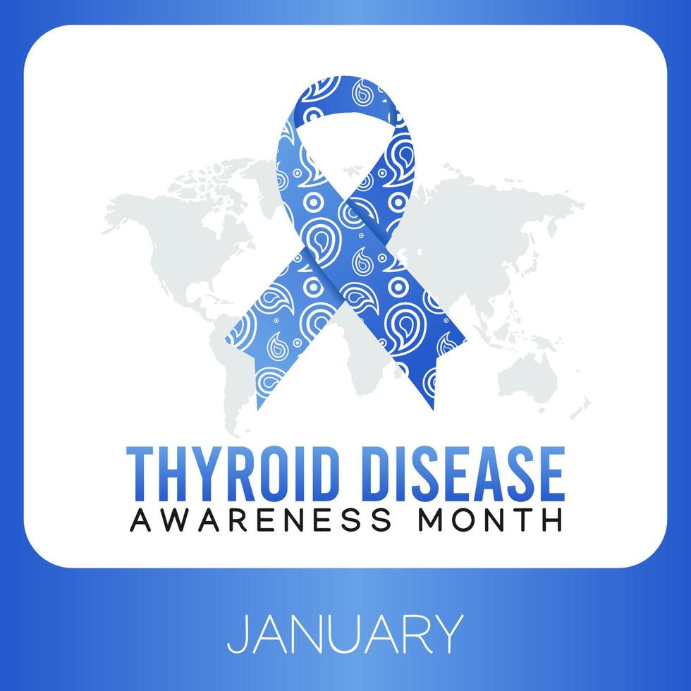 Thyroid Disease Awareness Month Vector Illustration.