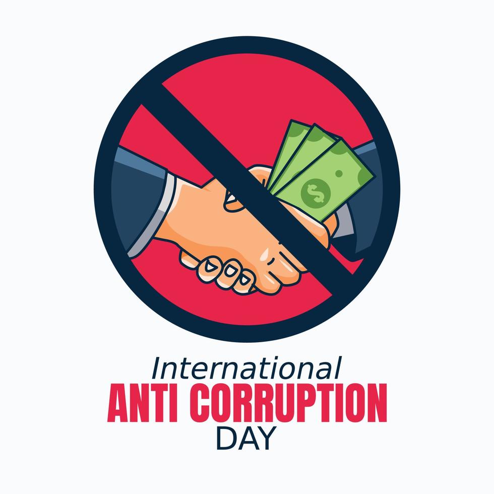 ilustración vectorial del día internacional contra la corrupción. adecuado para carteles y pancartas de tarjetas de felicitación. vector