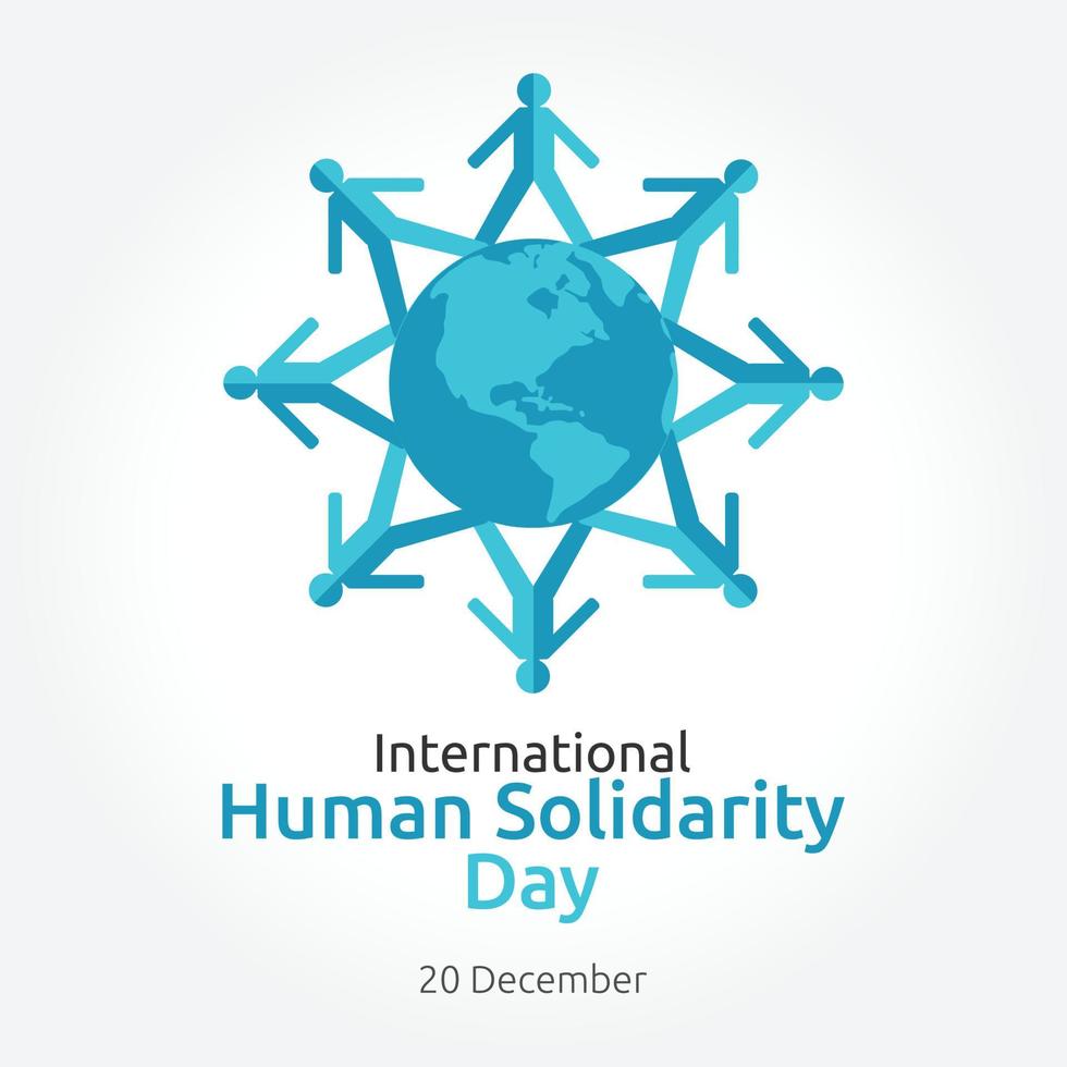 International Human Solidarity  Day Vector Design Illustration.