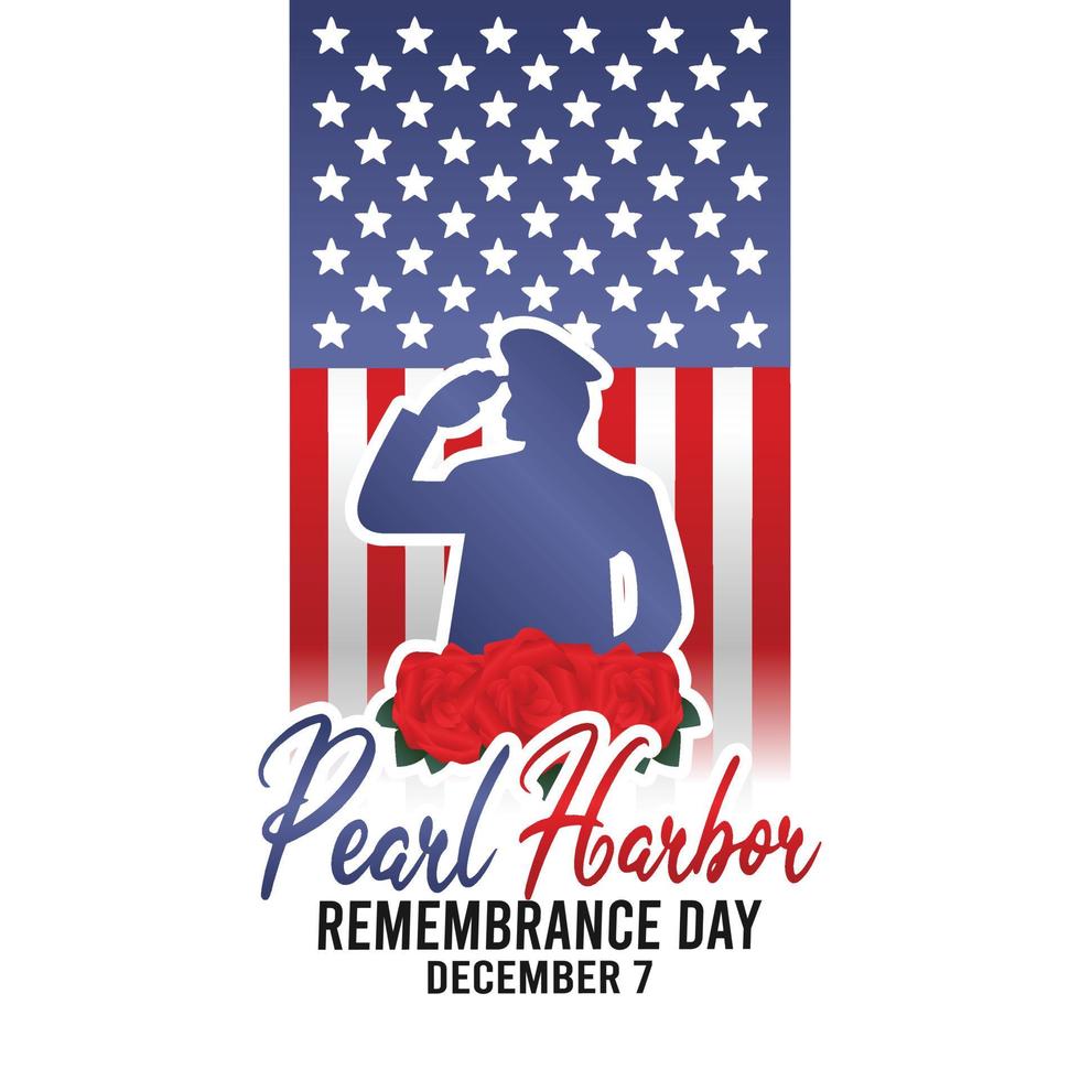 Pearl Harbor Remembrance Day Vector Illustration. Suitable for greeting card poster and banner.