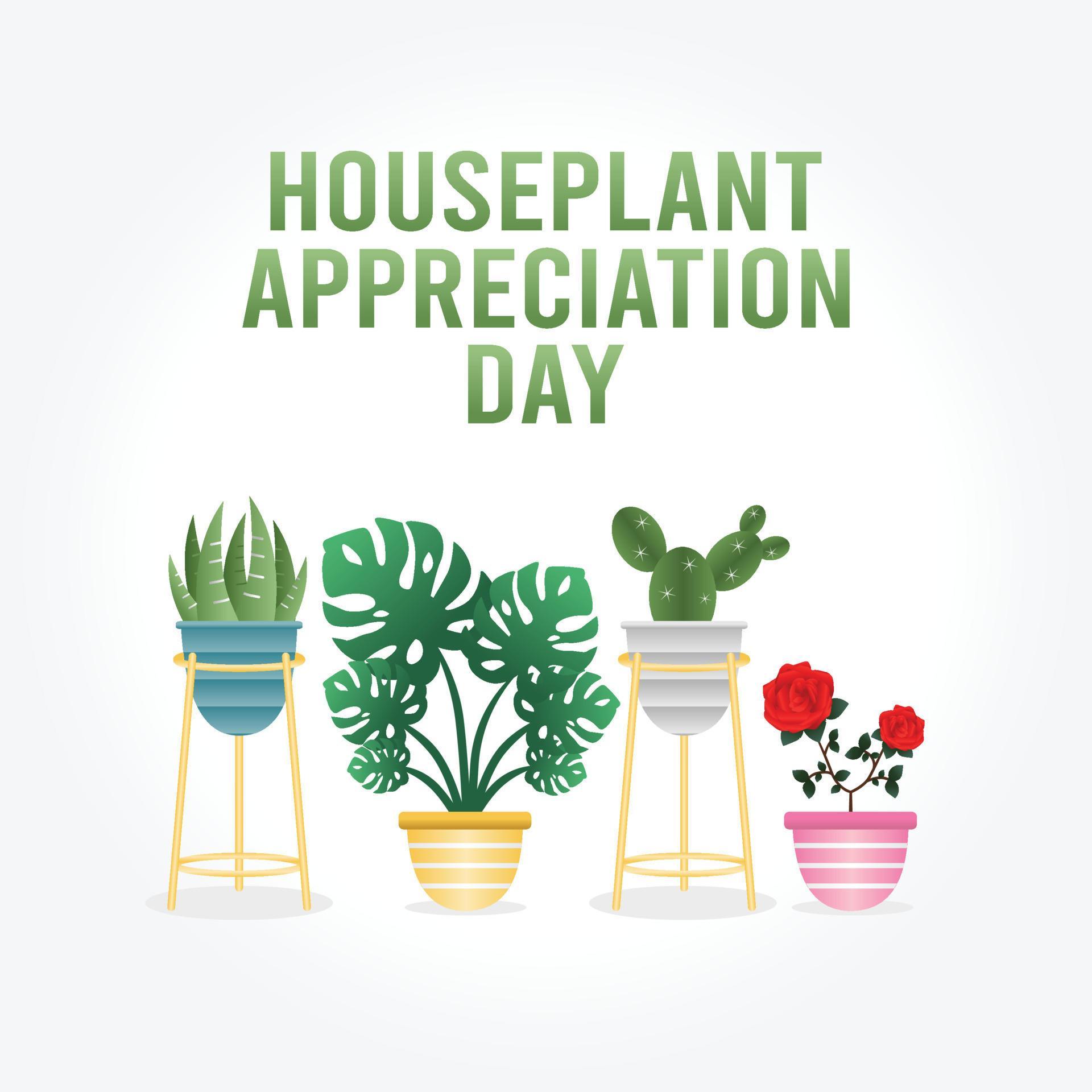 House Plant Appreciation Day Vector Illustration. 5140483 Vector Art at