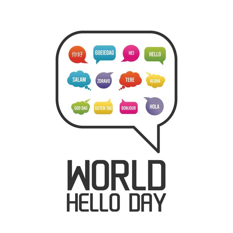 World Hello Day Vector Design Illustration.