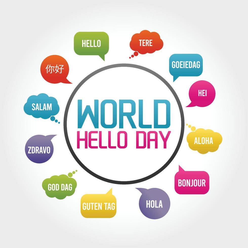 World Hello Day Vector Design Illustration.