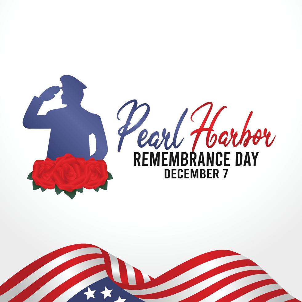 ilustración vectorial del día del recuerdo de Pearl Harbor. adecuado para carteles y pancartas de tarjetas de felicitación. vector