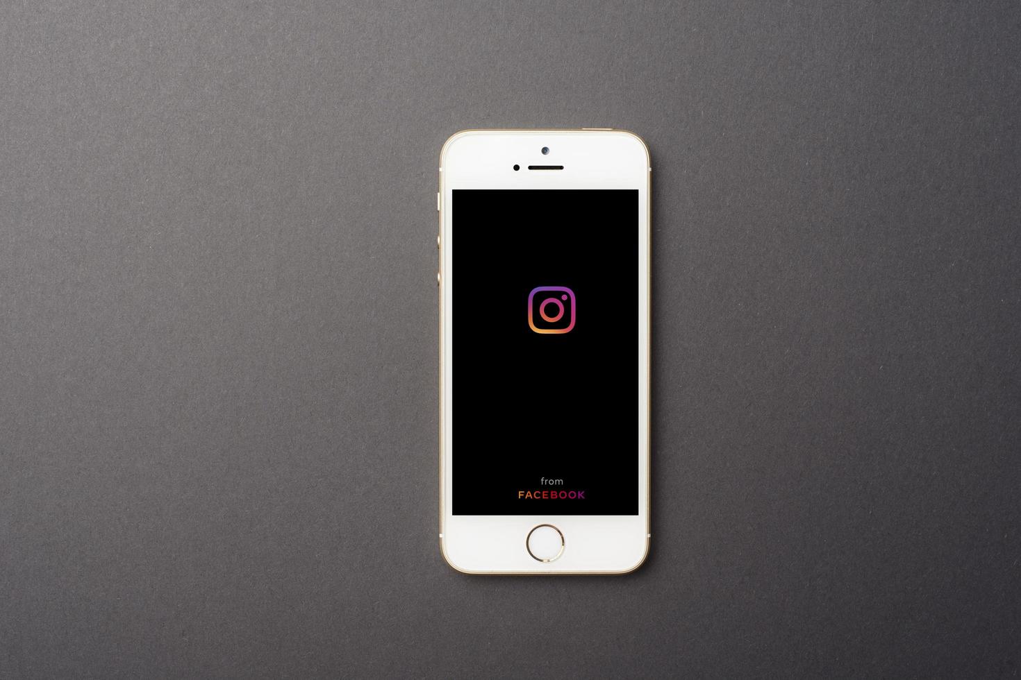 Smart Phone with instagram  logo on Apple iPhone SE photo