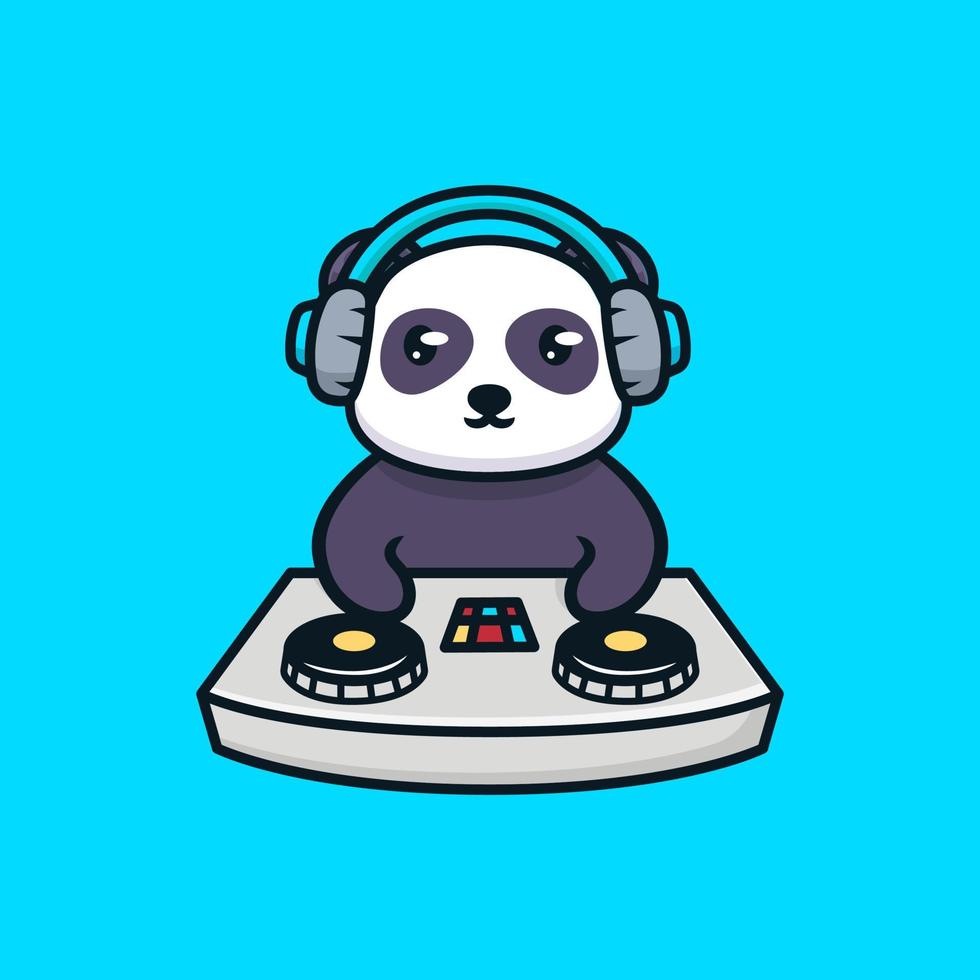 mascota de dj panda vector