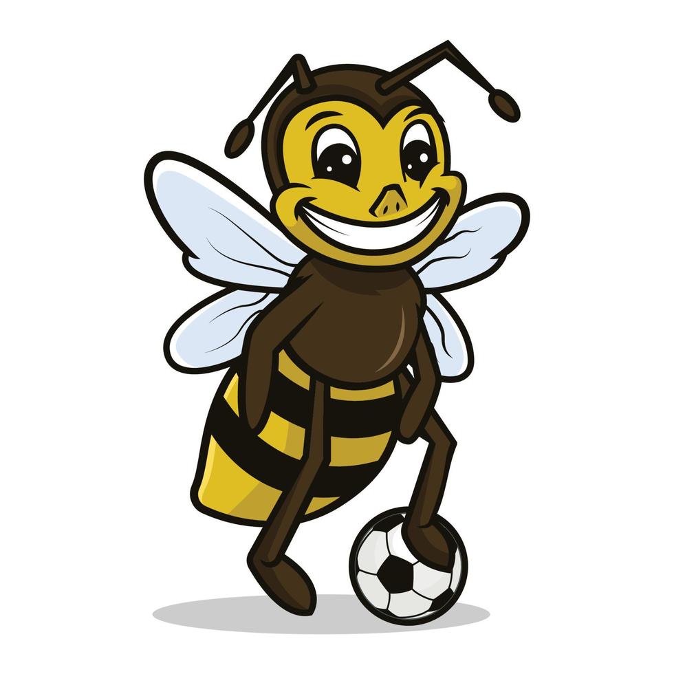 diseño de mascota de abeja premium vector