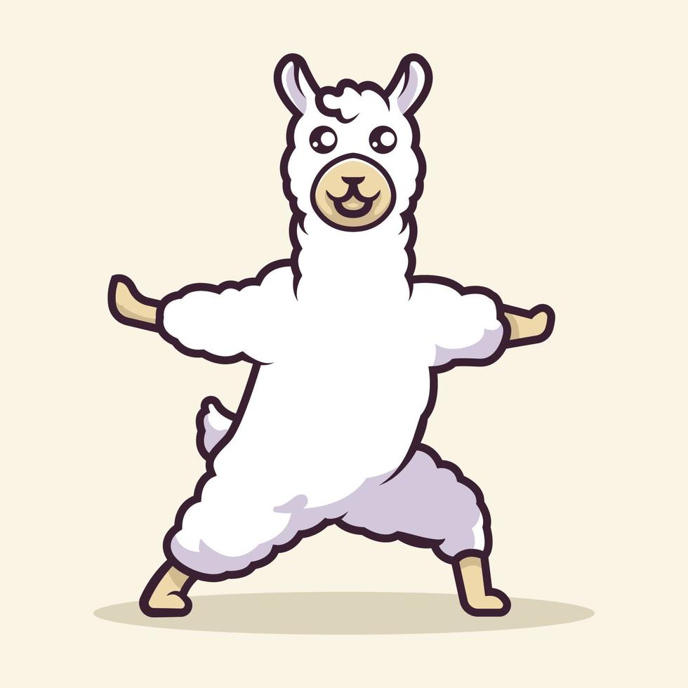 ilustración de vector de mascota de llama linda