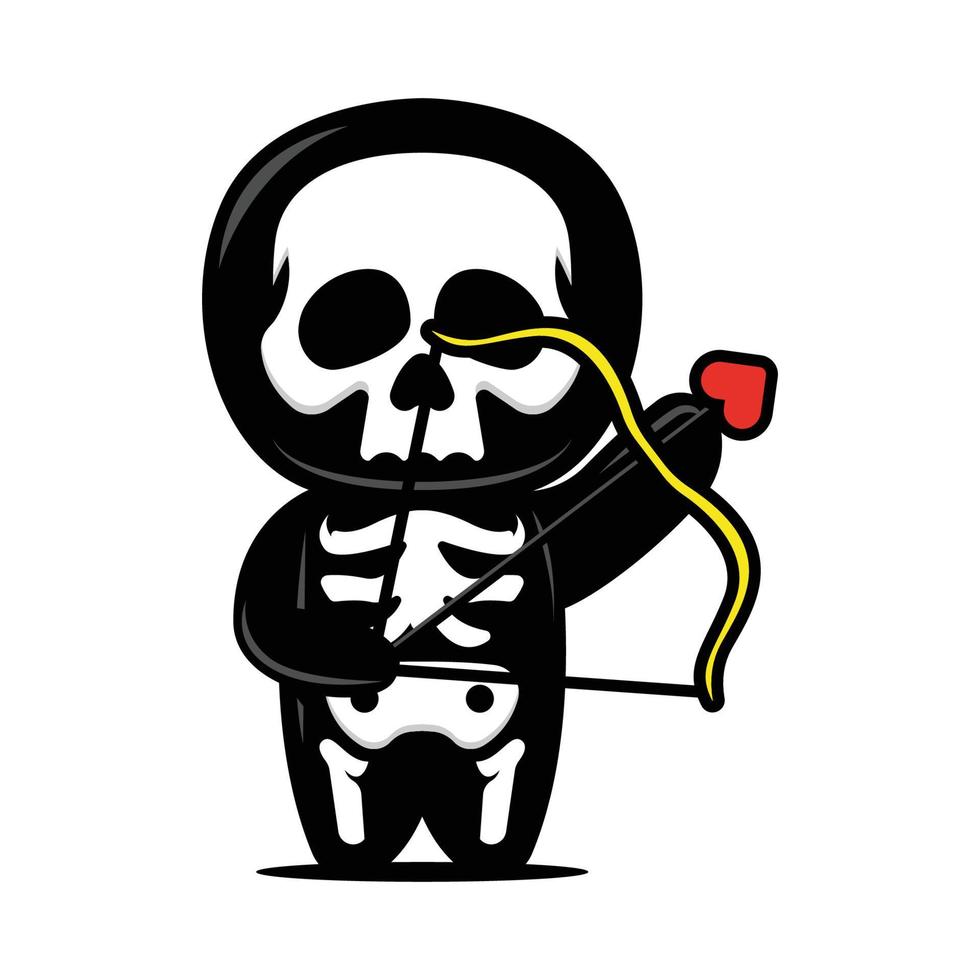 Cute skeleton mascot for romance and love design vector
