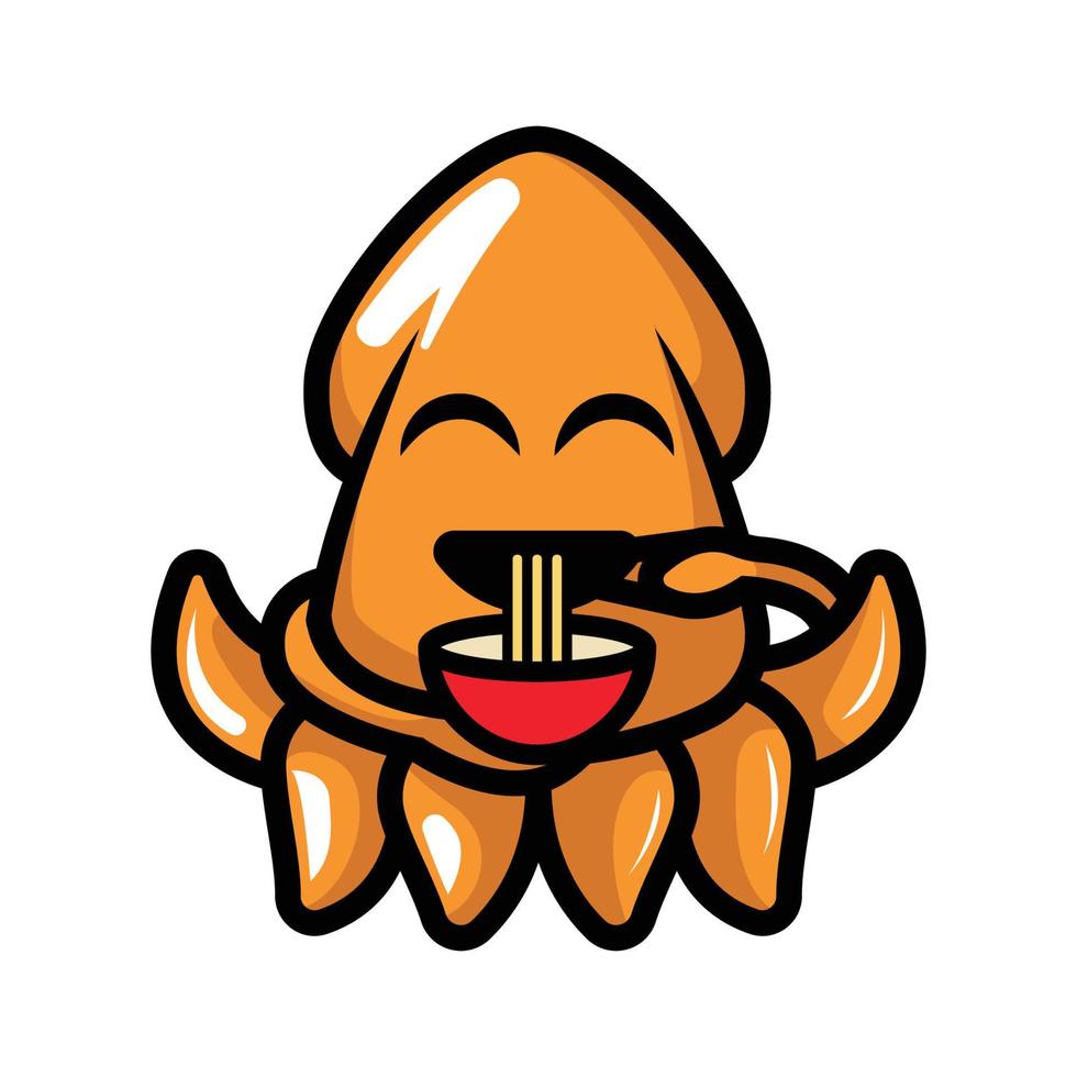 Cute Emoji Squid vector