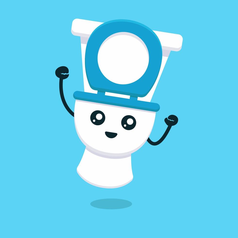 Cute toilet mascot vector