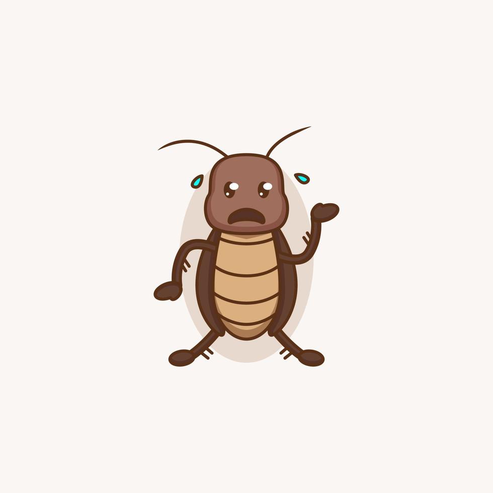 cockroach cute insect vector