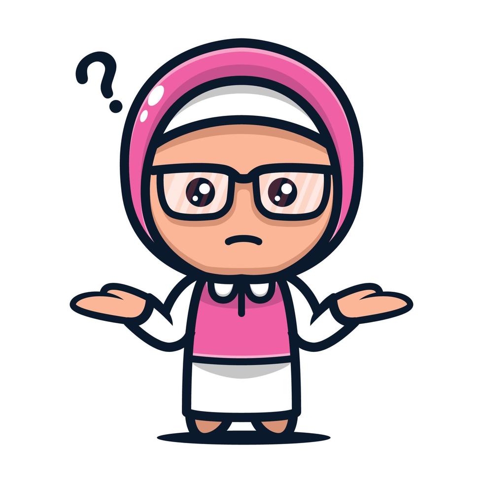 Moslem girl Geek mascot vector