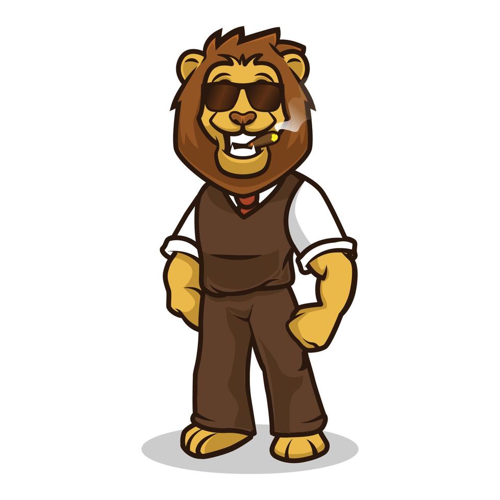 Lion smile cute mascot design vector