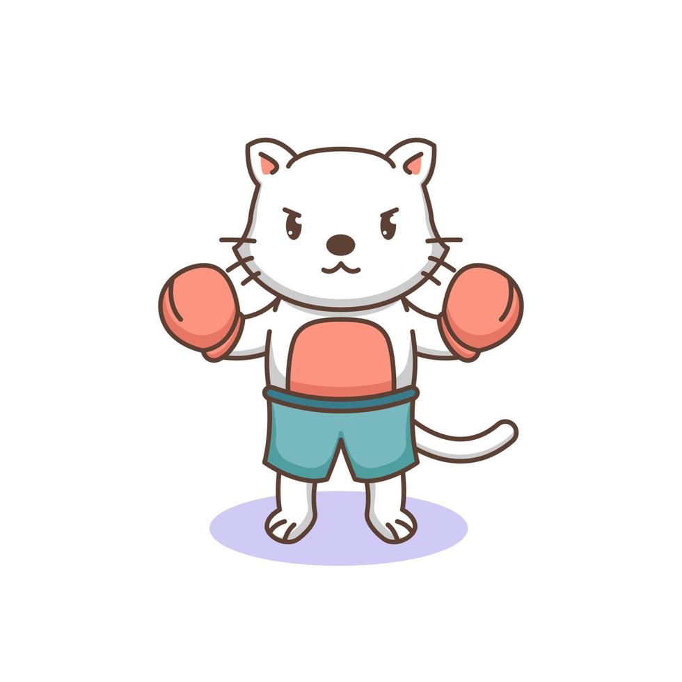 gato mascota de boxeo vector