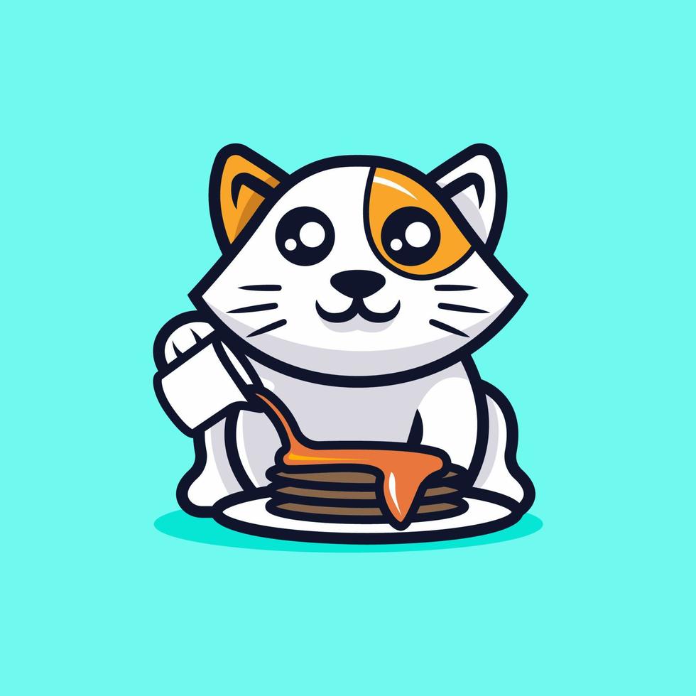 ilustración de vector de mascota de gato lindo