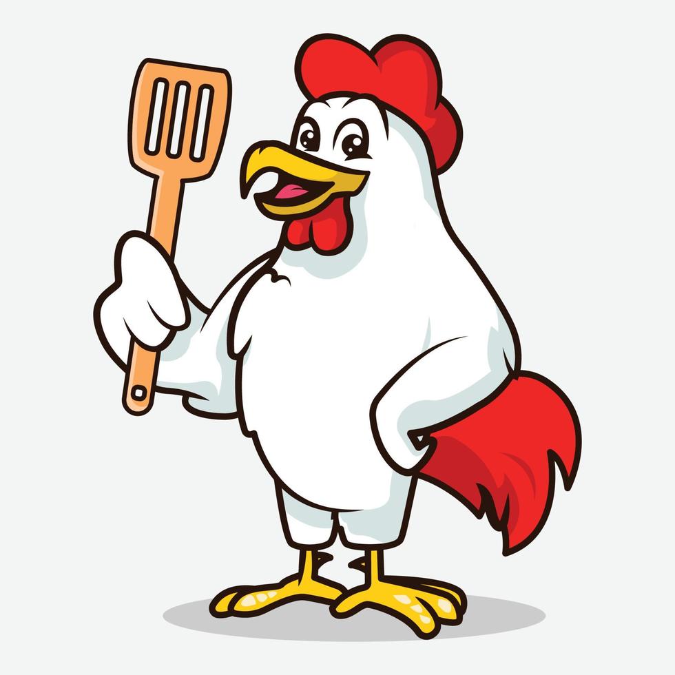mascota de pollo gallo vector