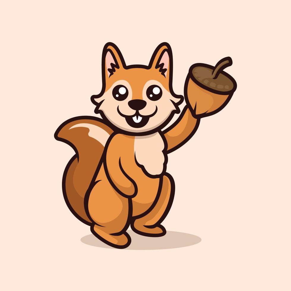 Cute squirrel mascot vector