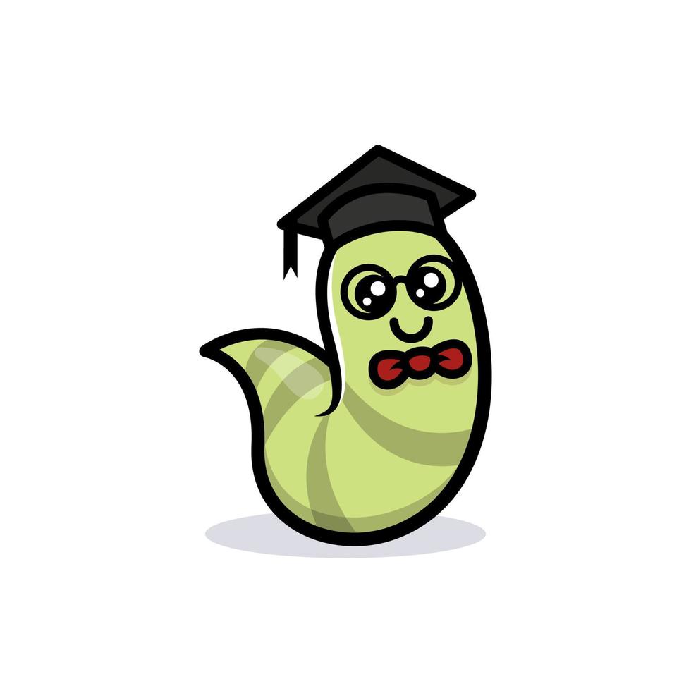 Cute worm mascot vector
