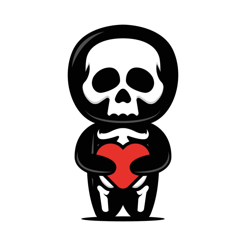 Cute skeleton mascot for romance and love design vector