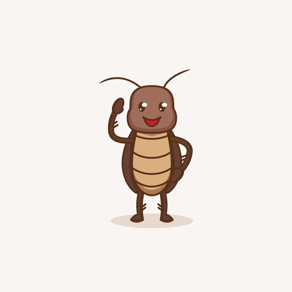 cockroach cute insect vector