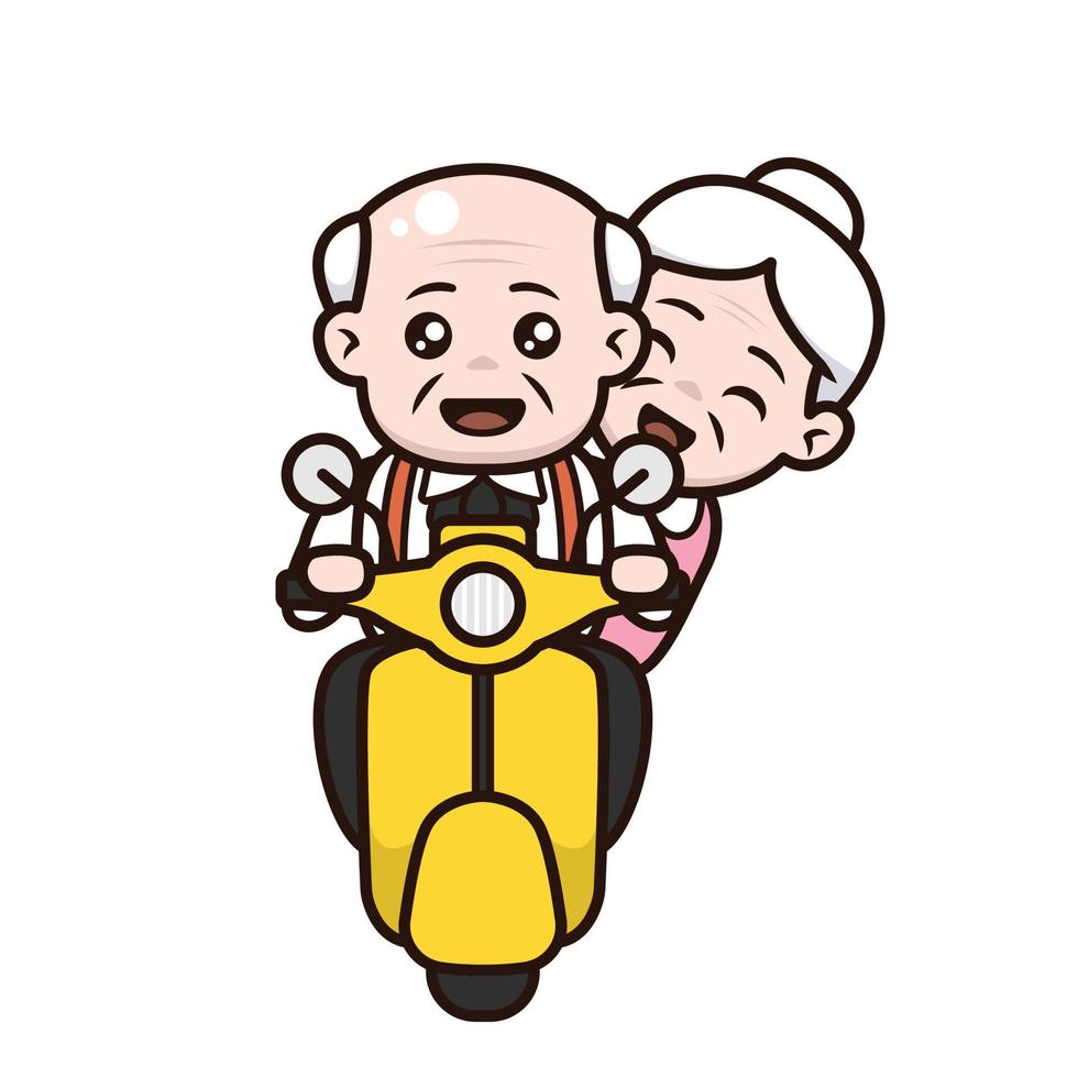 Grandparent couple cute vector