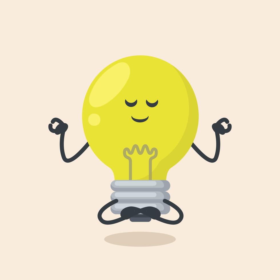 Light bulb cute mascot vector