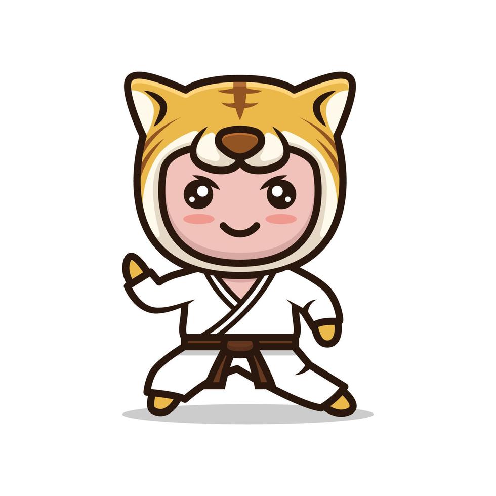 Tiger  karate pose vector