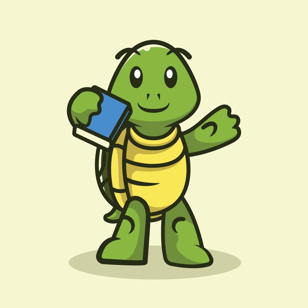 Cute turtle mascot vector illustration