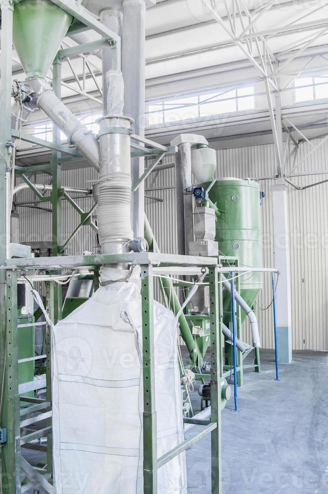Factory and equipment for recycling plastic bottles. PET Processing Plant photo