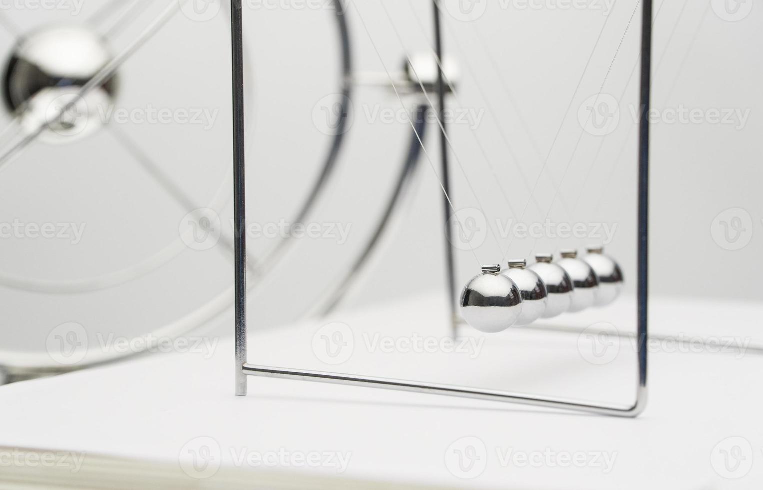 balancing balls on a white background. business concept. Newtons Cradle photo