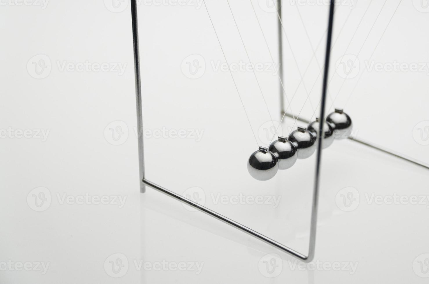 balancing balls on a white background, isolated. business concept. Newtons Cradle photo