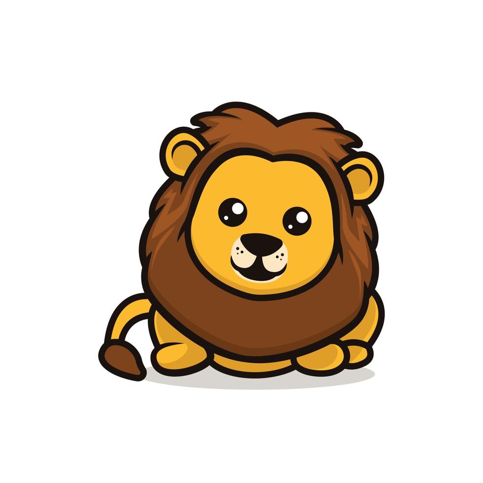 Cute baby lion vector