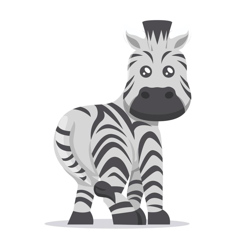 cute zebra mascot vector