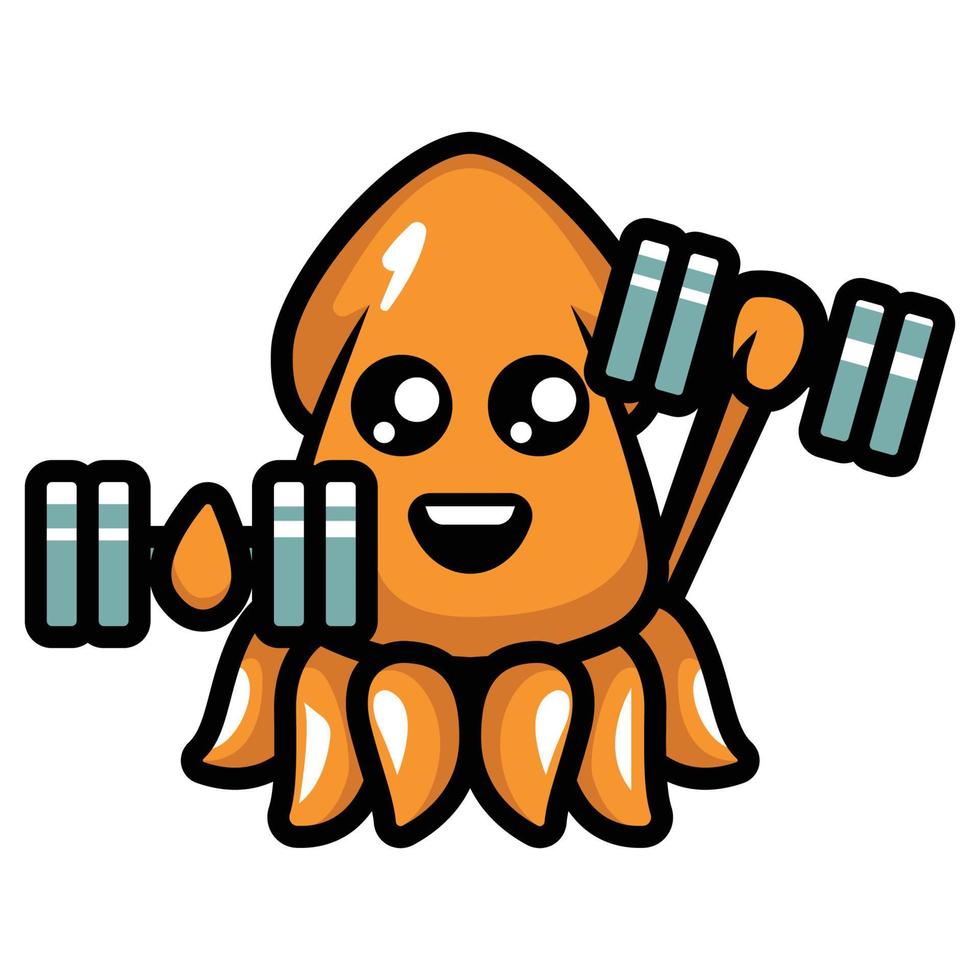 Cute Emoji Squid vector