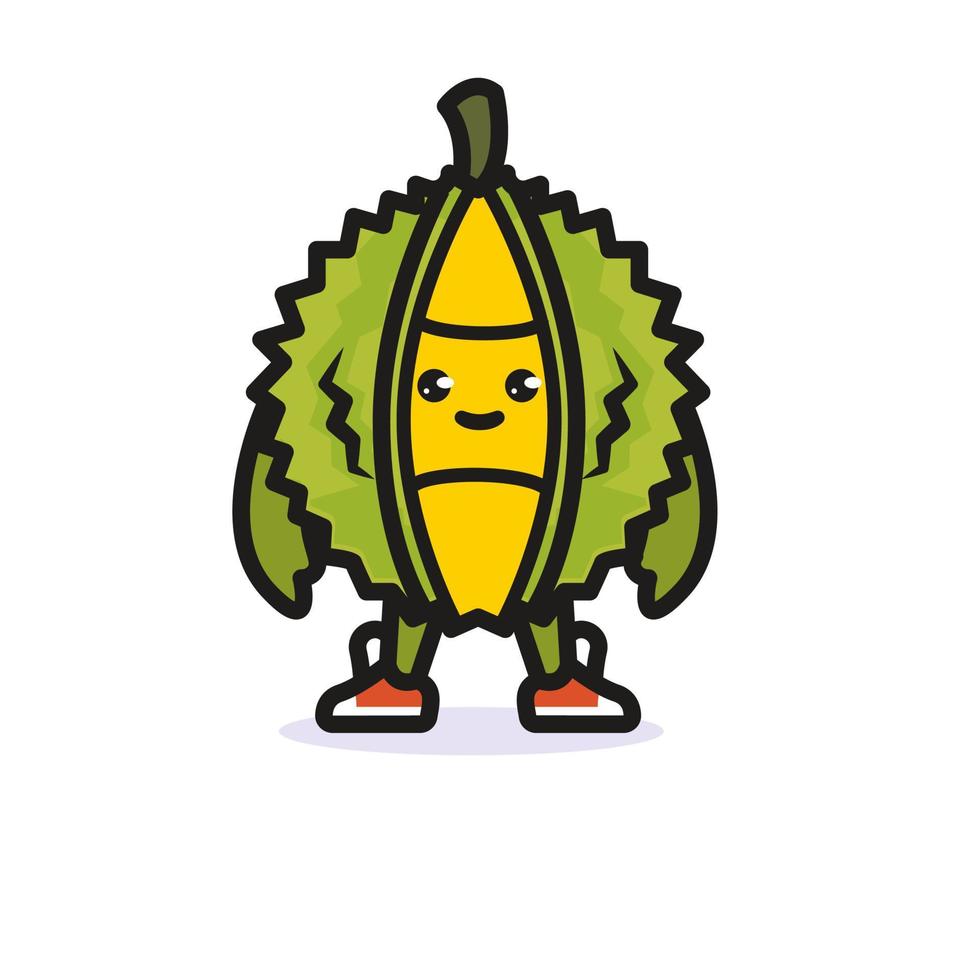 Cute durian fruit vector