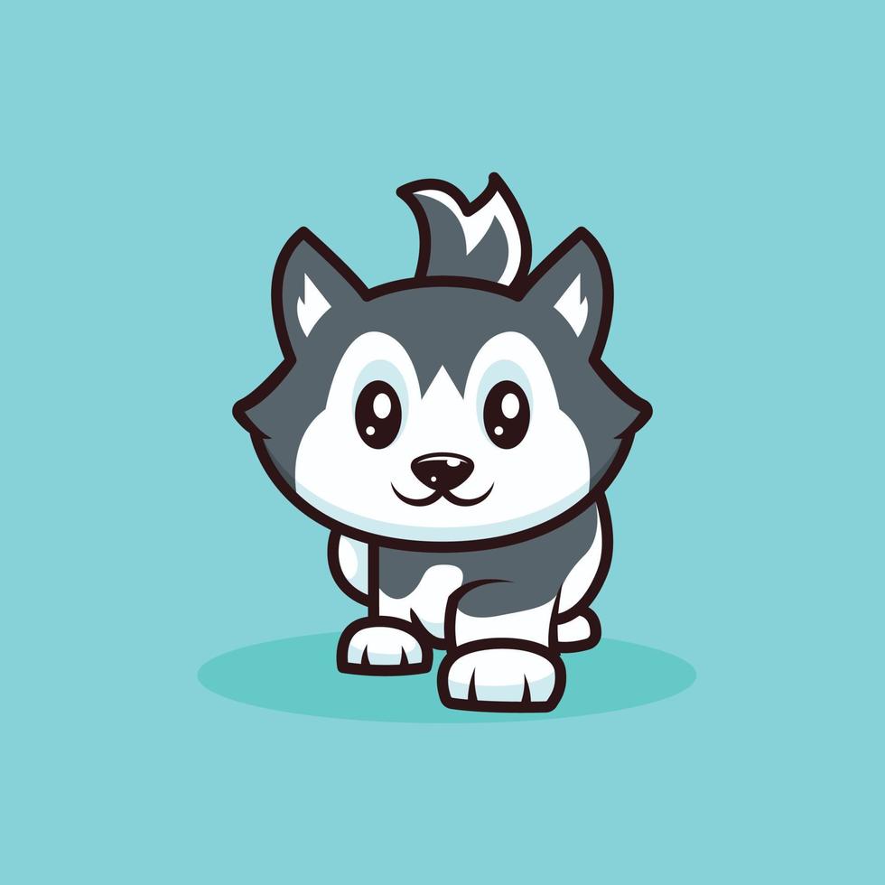 cute husky dog vector