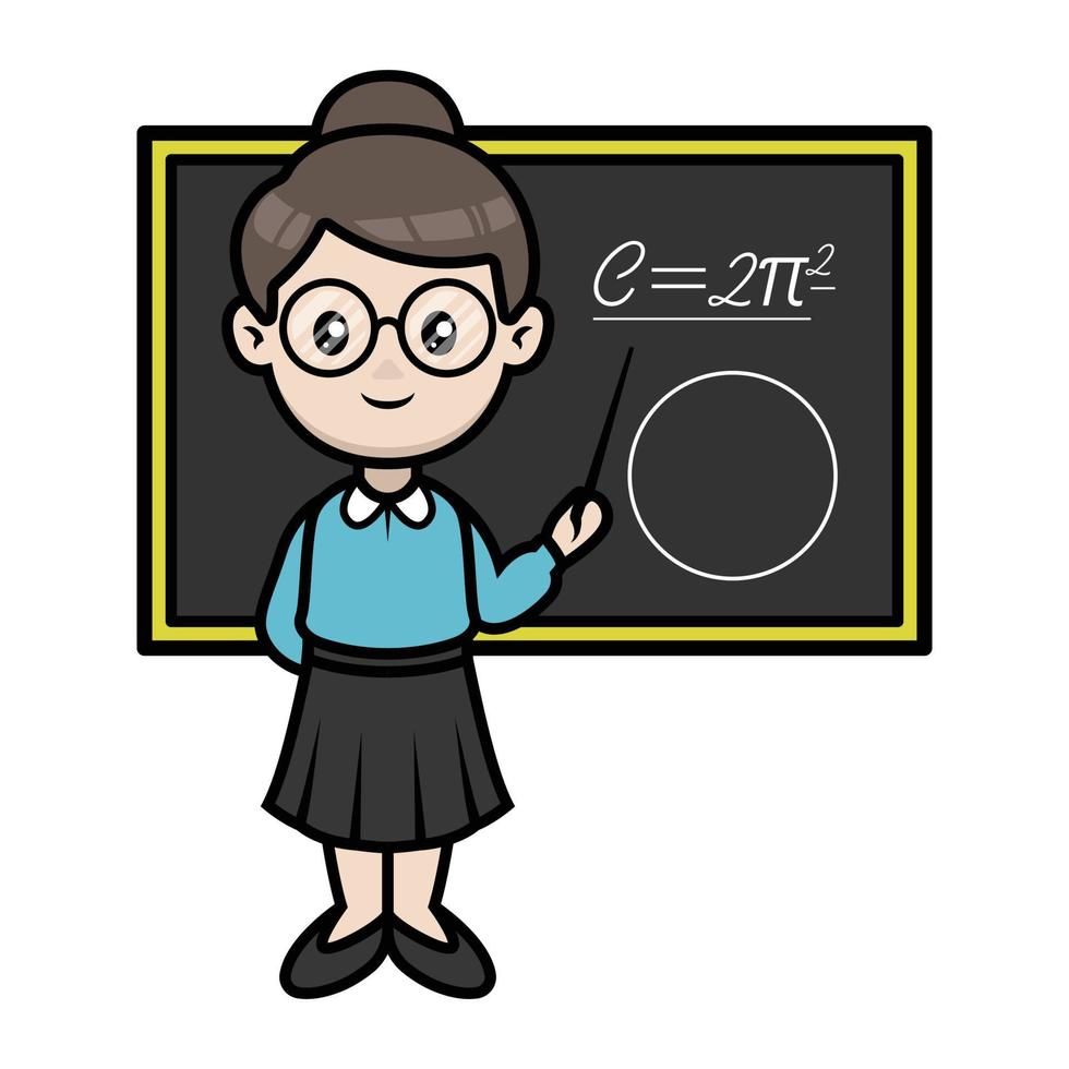 Cute teacher mascot vector