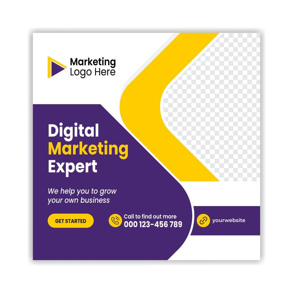 Digital Marketing Agency Social Media post Banner, Square Flyer Template, Web Banner Post Template vector