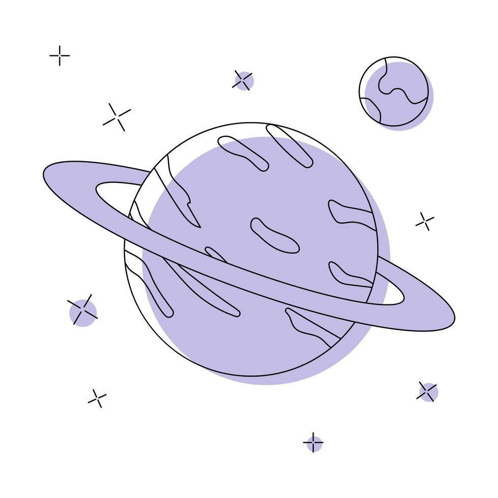 icono de Saturno aislado sobre fondo blanco. ilustración vectorial plana vector