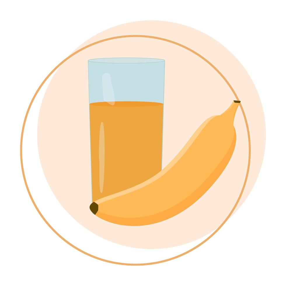 Banana smoothie. Organic shake smoothie. Healthy breakfast vector
