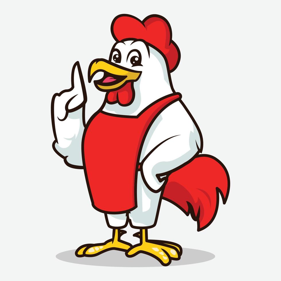 mascota de pollo gallo vector